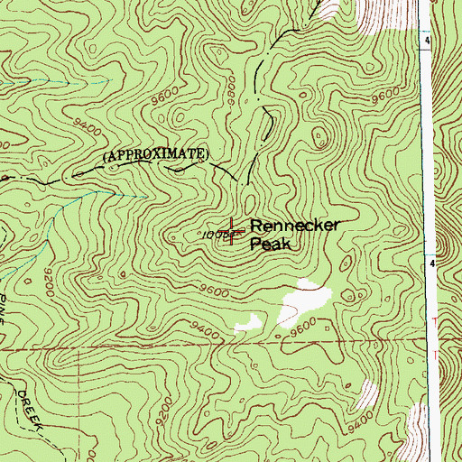 Topographic Map of Rennecker Peak, WY