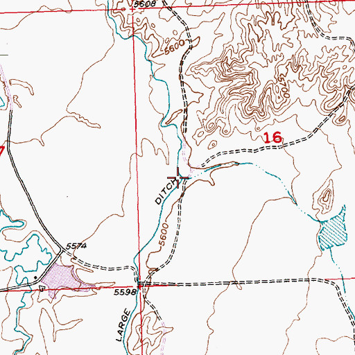 Topographic Map of Reno Draw, WY