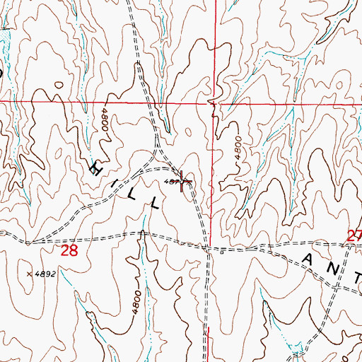 Topographic Map of Reno Hill Anticline, WY