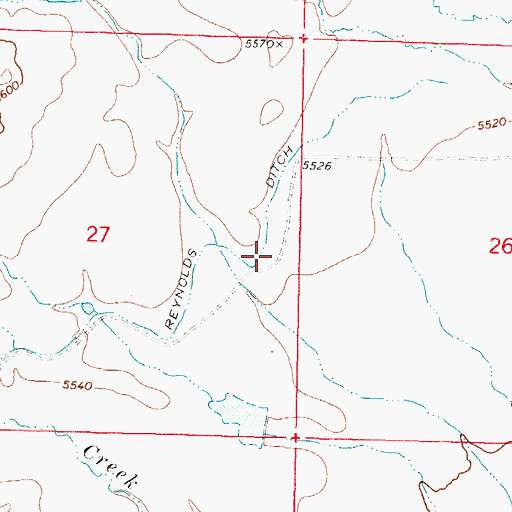 Topographic Map of Reynolds Ditch, WY