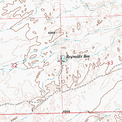 Topographic Map of Reynolds Reservoir, WY