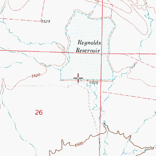 Topographic Map of Reynolds Reservoir, WY