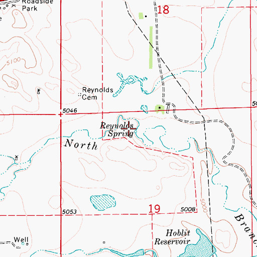 Topographic Map of Reynolds Spring, WY