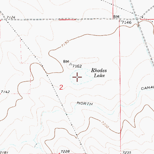 Topographic Map of Rhodes Lake, WY
