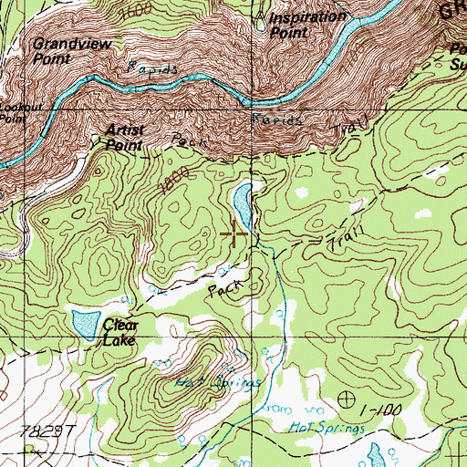 Topographic Map of Ribbon Lake Trail, WY