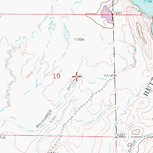 Topographic Map of Richards Ditch, WY