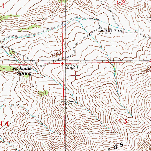 Topographic Map of Richards Spring, WY