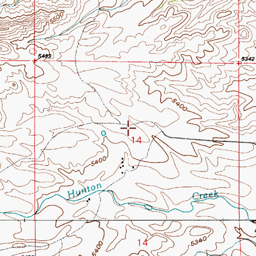 Topographic Map of Richeau School, WY