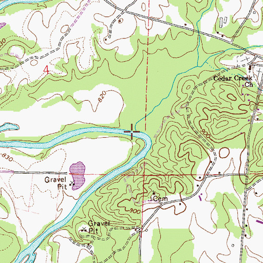 Topographic Map of Cedar Creek, AL