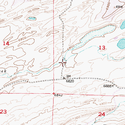 Topographic Map of Riddle Creek, WY