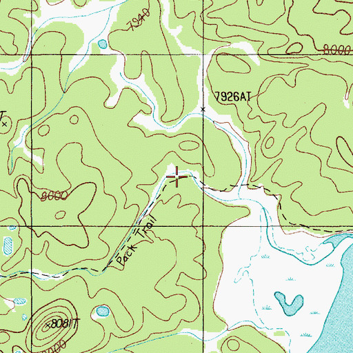 Topographic Map of Riddle Lake Trail, WY