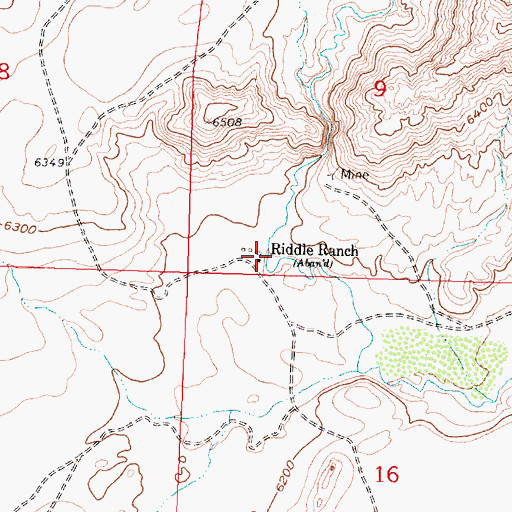 Topographic Map of Riddle Ranch, WY