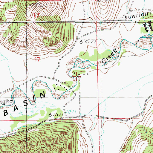Topographic Map of Riddle Ranch, WY
