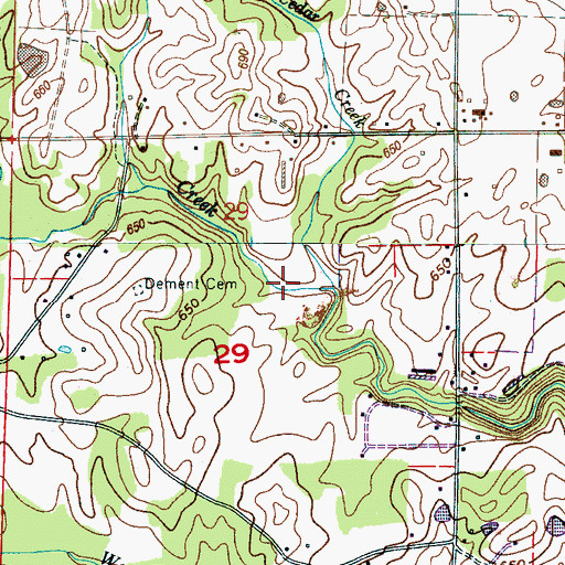 Topographic Map of Cedar Creek, AL