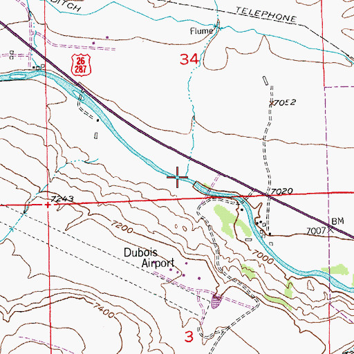 Topographic Map of Rifle Range Draw, WY