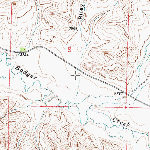 Topographic Map of Riley Draw, WY