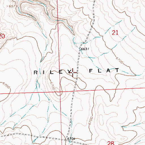 Topographic Map of Riley Flat, WY