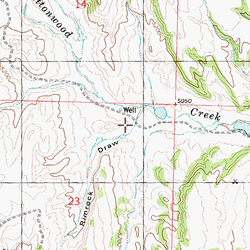 Topographic Map of Rim Rock Draw, WY