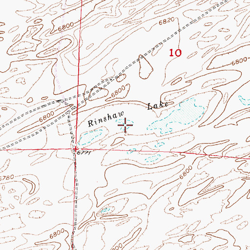 Topographic Map of Rinshaw Lake, WY