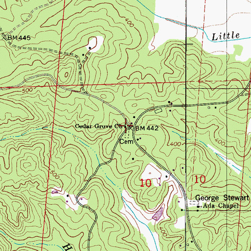 Topographic Map of Cedar Grove Missionary Baptist Church, AL