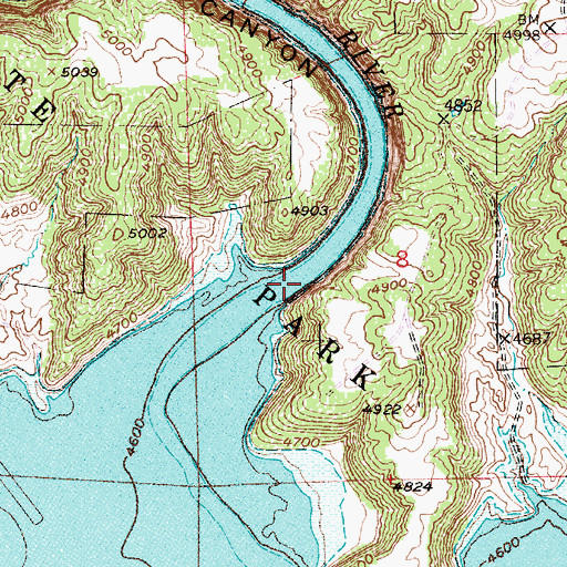 Topographic Map of River Canyon, WY