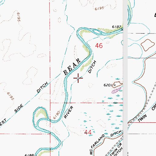 Topographic Map of River Ditch, WY