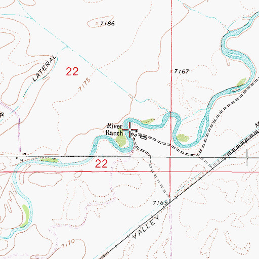 Topographic Map of River Ranch, WY