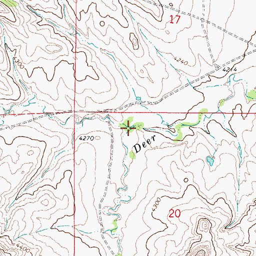 Topographic Map of Road Creek, WY