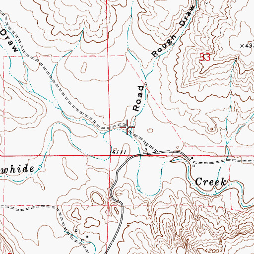 Topographic Map of Road Draw, WY