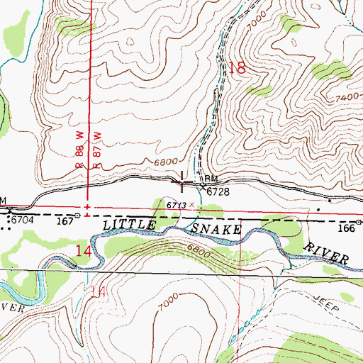 Topographic Map of Road Gulch, WY