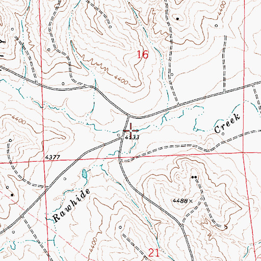 Topographic Map of Road Prong, WY