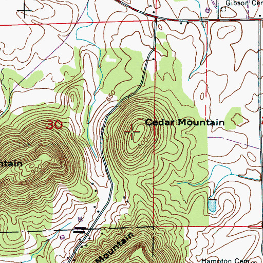Topographic Map of Cedar Mountain, AL