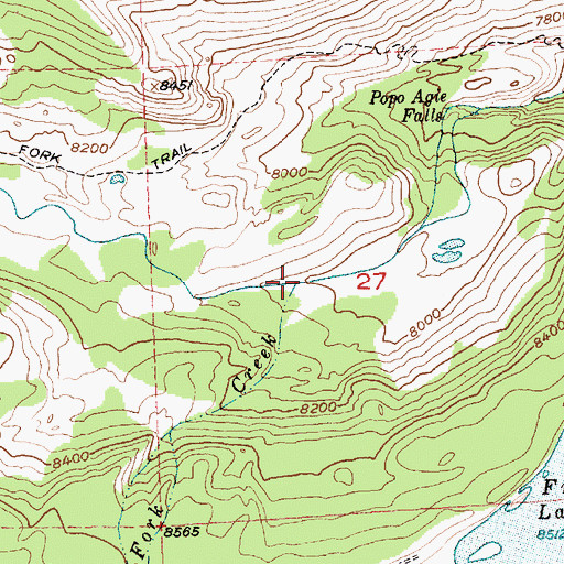 Topographic Map of Roaring Fork Creek, WY