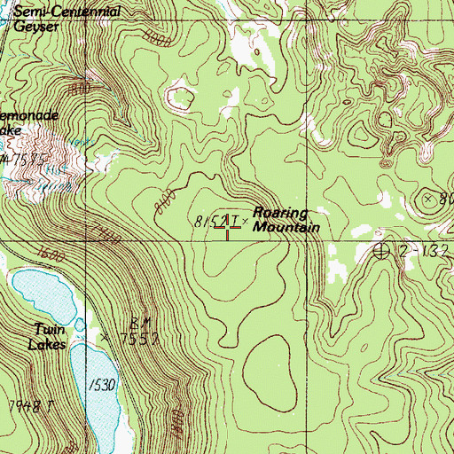 Topographic Map of Roaring Mountain, WY