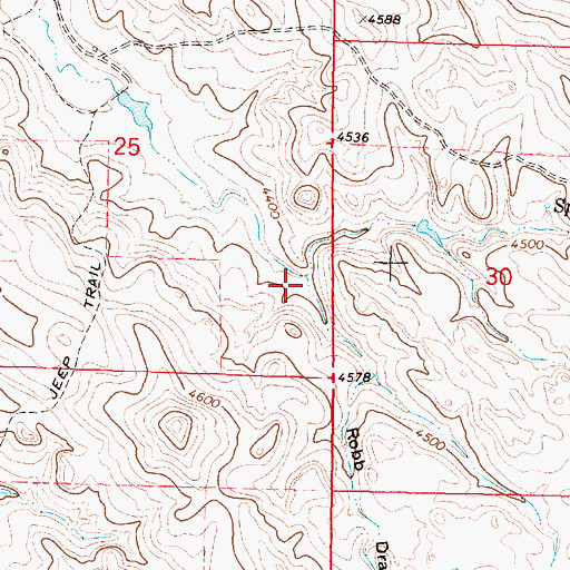 Topographic Map of Robb Draw, WY
