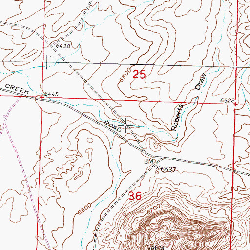 Topographic Map of Roberts Draw, WY