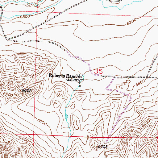 Topographic Map of Roberts Ranch, WY