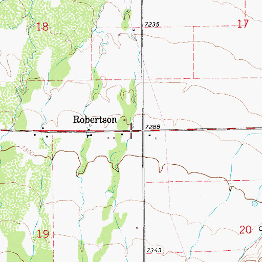 Topographic Map of Robertson, WY