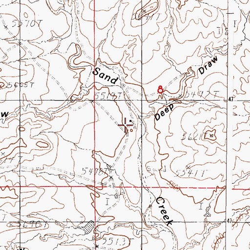 Topographic Map of Robertson Ranch, WY