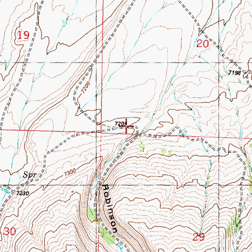 Topographic Map of Robinson Canyon, WY