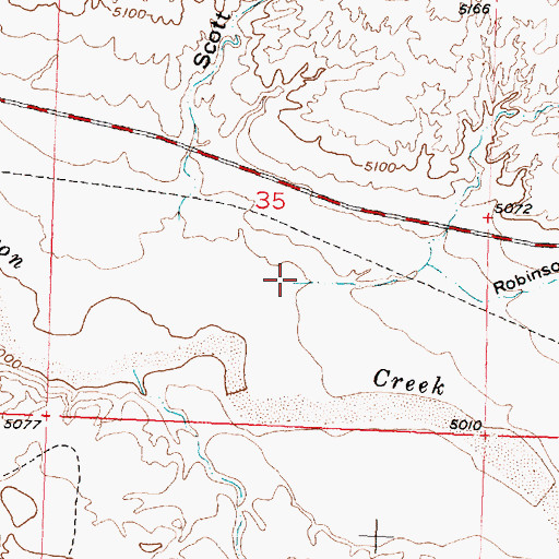 Topographic Map of Robinson Draw, WY