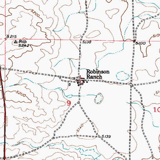 Topographic Map of Robinson Ranch, WY