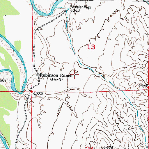Topographic Map of Robinson Ranch, WY