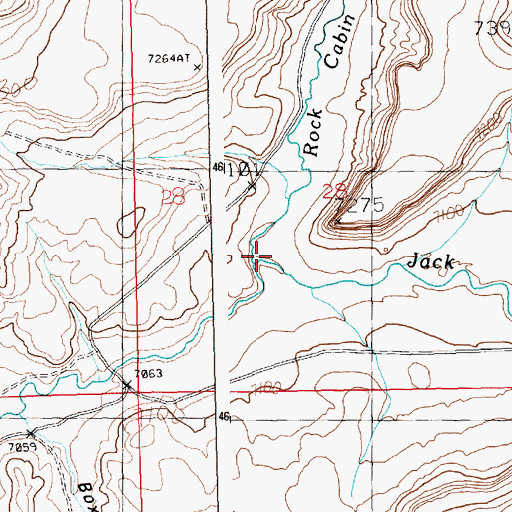 Topographic Map of Rock Cabin Creek, WY