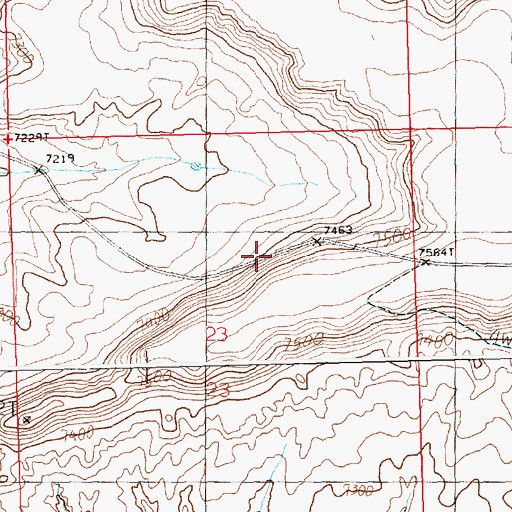 Topographic Map of Rock Cabin Dugway, WY