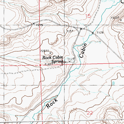 Topographic Map of Rock Cabin Spring, WY