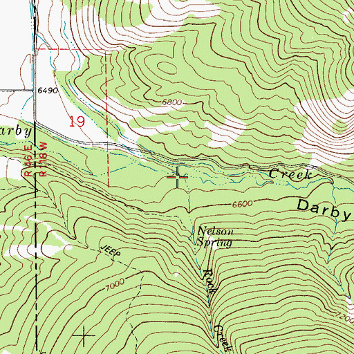 Topographic Map of Rock Creek, WY