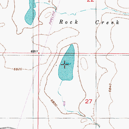 Topographic Map of Rock Creek Lakes, WY
