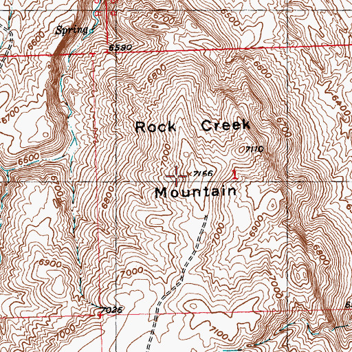 Topographic Map of Rock Creek Mountain, WY