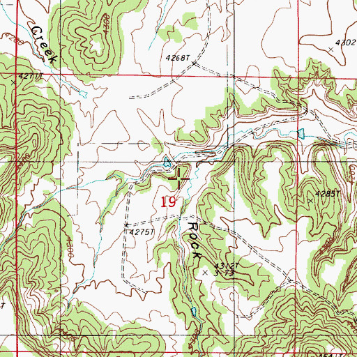 Topographic Map of Rock Draw, WY